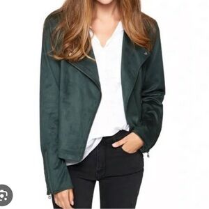 Sanctuary Faux Suede Moto Jacket Green XS